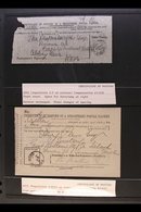 CERTIFICATE OF POSTING A REGISTERED POSTAL PACKET 1892-1921 A Written Up And Identified Collection Of Pre-independence P - Other & Unclassified