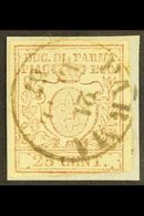 PARMA 1857 25c Lilac Brown, Sass 10, Superb Used On Piece, Tied By Full Parma Cds Cancel. Cat Sass €550 (£490) For More  - Non Classificati