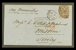 1864 (8 Sept) EL From London To Messina, Endorsed "Via Marseilles" Bearing GB 6d Lilac (SG 84) With Very Fine Strike Of  - Zonder Classificatie