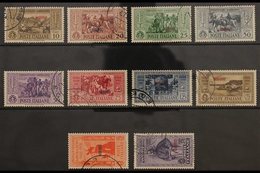 DODECANESE ISLANDS NISIRO 1932 Garibaldi Local Overprints Complete Set (Sassone 17/26, SG 89/98 G), Very Fine Cds Used,  - Other & Unclassified
