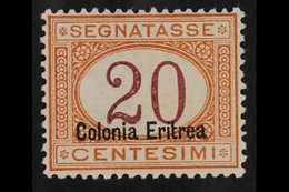 ERITREA POSTAGE DUE 1920-26 (overprint At Base) 20c Magenta And Orange (Sass 16, Mi 3 II, SG D55), Well Centred, Very Fi - Other & Unclassified