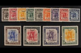 LIBYA - ISSUES FOR FEZZAN 1951 "Horseman" Set Ovptd "Libya", Sass S1, Very Fine Lightly Hinged Mint. (13 Stamps) For Mor - Sonstige & Ohne Zuordnung