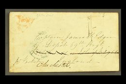 1851 (28 Apr) Cover Addressed To The 69th Regiment Depot, Portsmouth, And Redirected To Chichester, Bearing Fine "1s/-"  - Jamaica (...-1961)