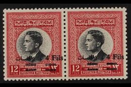 1963 4f On 12f Sepia & Carmine King Surcharge With The English And Arabic TRANSPOSED Variety, SG 541 Var (see Note In Ca - Jordania