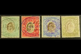 1904-7 4r, 5r, 10r & 20r Wmk Mult Crown CA, SG 29/32, Fiscally Used (4). For More Images, Please Visit Http://www.sandaf - Vide