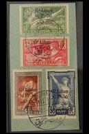 1924 Olympic Games Set, Bi-lingual Surcharges, SG 49/52, Superb Used On Piece. (4 Stamps) For More Images, Please Visit  - Lebanon