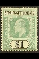 1904 $1 Dull Green And Black, Wmk MCA, SG 136, Very Fine Mint. For More Images, Please Visit Http://www.sandafayre.com/i - Straits Settlements