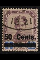 JOHORE 1903 50c On $3 Dull Purple & Blue, SG 56, Very Fine Used For More Images, Please Visit Http://www.sandafayre.com/ - Autres & Non Classés