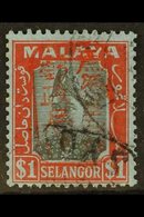 GENERAL ISSUES $1 Black And Red On Blue Of Selangor Ovptd Single Line Chop In Red, SG J221a, Very Fine Cds Used. For Mor - Otros & Sin Clasificación