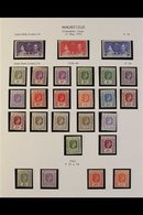1937-1950 COMPLETE MINT COLLECTION In Hingeless Mounts On Leaves, ALL DIFFERENT, Includes 1938-49 Set With Shades, Paper - Mauricio (...-1967)