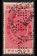REVENUE 1882-1930 QV £1000 Red Revenue, Barefoot 289, Punctured "Duty Paid" With Stamp Duty - Fiscal Cancel . For More I - Sonstige & Ohne Zuordnung