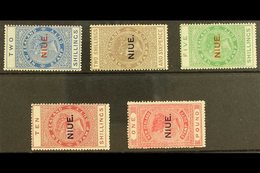 1918-29 Tall 2s To £1 Postal Fiscals, SG 33/37, Fine Mint. (5) For More Images, Please Visit Http://www.sandafayre.com/i - Niue