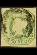 1853 50r Blue-green, Maria, SG 7, Used, Four Margins, Expertly Repaired, However An Attractive Stamp With Cancel Clear O - Other & Unclassified