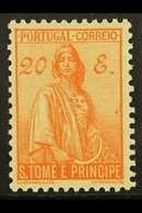 ST THOMAS & PRINCE ISLANDS 1934 20E Orange "Ceres", SG 343, Very Fine Mint For More Images, Please Visit Http://www.sand - Sonstige & Ohne Zuordnung