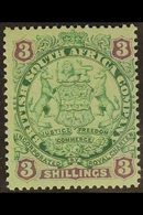 1896-97 3s Green & Mauve/blue "ARMS", Die I (dot), SG 36, Very Fine Mint For More Images, Please Visit Http://www.sandaf - Autres & Non Classés