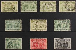 1910-13 Double Heads Used Each Selected For Its Attractive Cds Cancellation ½d (8), 1d & 2d Values With Pmks From Aberco - Sonstige & Ohne Zuordnung