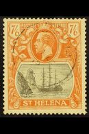 1922-37 7s6d Brownish Grey & Orange (1937), SG 111d, Cat £2000, Used With BPA Certificate Stating Forged Cancel & Confir - Saint Helena Island