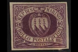 1877 40c Deep Lilac, "Arms", Proof, Sass P7, Very Fine And Fresh. For More Images, Please Visit Http://www.sandafayre.co - Otros & Sin Clasificación