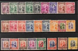 1934-41 Brooke Definitive Set Of 26, SG 106/25, All Stamps With Full Perfs (postmarks Covering Some Perfs). Very Fine Us - Sarawak (...-1963)