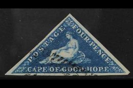 CAPE OF GOOD HOPE 1853 4d Blue, Imperf With Three Wide Margins, SG 4, Very Fine Used For More Images, Please Visit Http: - Unclassified