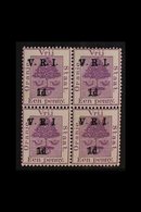 ORANGE FREE STATE 1900 1d On 1d Purple, Raised Stops, Variety "surcharge Double", SG 113h, Superb Mint Block Of 4 (2og,  - Sin Clasificación