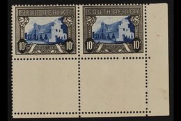 1933-48 10s Blue & Blackish Brown, SG 64c, Corner Marginal Pair, Never Hinged Mint. For More Images, Please Visit Http:/ - Zonder Classificatie