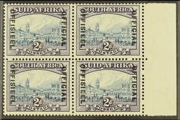 OFFICIAL 1939 2d Blue And Violet (20mm Between Lines Of Overprint), SG O23, Right Marginal BLOCK OF FOUR Very Fine Mint  - Unclassified