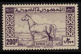 1946-47 200pi Deep Reddish Purple Air Post "Arab Horse", SG 432, Never Hinged Mint For More Images, Please Visit Http:// - Syria
