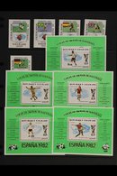 1981 FOOTBALL WORLD CUP "ESPANA 1982" Complete Set Of 1000f Stamps And Miniature Sheets, Yvert 1051/55 And Blocs 154/58, - Otros & Sin Clasificación
