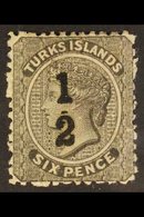 1881 "½" On 6d Black, SG 8, Fine Mint. For More Images, Please Visit Http://www.sandafayre.com/itemdetails.aspx?s=643865 - Turks And Caicos