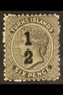 1881 "½" On 6d Black, SG 8, Fine Mint. For More Images, Please Visit Http://www.sandafayre.com/itemdetails.aspx?s=643865 - Turks & Caicos (I. Turques Et Caïques)