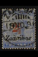 1895-98 PROVISIONAL "2½" On 2a Pale Blue, SG 27, Fine Used. For More Images, Please Visit Http://www.sandafayre.com/item - Zanzibar (...-1963)