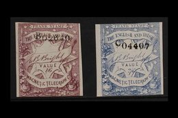 TELEGRAPH STAMPS ENGLISH & IRISH MAGNETIC TELEGRAPH 1853 1s6d & 2s6d Local Stamps, Barefoot 2/3, Fine Mint, Fresh & Scar - Andere & Zonder Classificatie