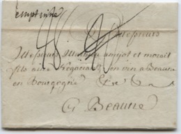 BELGIQUE - EMPTINNE MANUSCRIT SUR LETTRE AVEC TEXTE DE HAVELANGE POUR LA FRANCE, 1786 - 1714-1794 (Paises Bajos Austriacos)