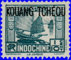 Kouang-Tchéou 1937. ~  YT 97* Par 4 - 1/10 C. Jonque - Nuevos