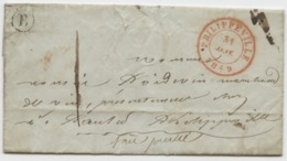 BELGIQUE - CAD PHILIPPEVILLE + BOITE B SUR LETTRE AVEC TEXTE DE SENZEILLES POUR LA FRANCE, 1849 - 1830-1849 (Unabhängiges Belgien)