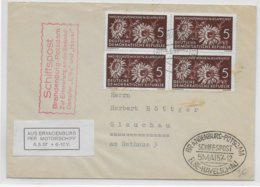 1957 - MARITIME - DDR SCHIFFSPOST !  - ENVELOPPE BRANDENBURG à POSTDAM Par ELBE-HAVELSCHAU - Maritime Post