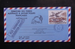 T.A.A.F. - Aérogramme Pour Le Chili En 1994, Cachet "  Piste Endommagée Inauguration Annulée " - L 47807 - Enteros Postales