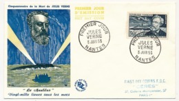 Enveloppe FDC - 30F Jules Verne - NANTES - 3 Juin 1955 - 1950-1959