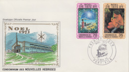 Enveloppe FDC  1er Jour   NOUVELLES  HEBRIDES   Noël  1973 - FDC