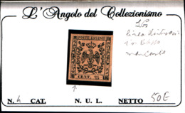 90997) ITALIA-MODENA- 25 C.Aquila Estense - 1 Giugno 1852-SENZA GOMMA - Modena