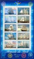 1999 France -Armade De Siecle -SS MNH** MiNr. 3410 - 3419 / YT 25 Famous Sail Ships Of Past And Present, Maritime, Sea, - Nuevos