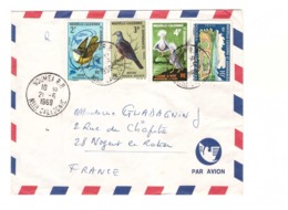 Nouvelle Caledonie Lettre Cachet Noumea 1969 Timbre N° 346 331 348 337 - Lettres & Documents