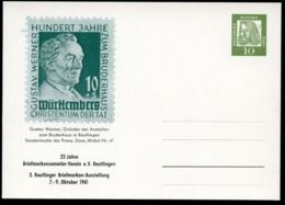 Bund PP24 D2/002a PFARRER GUSTAV WERNER Reutlingen 1961  NGK 10,00 € - Cartoline Private - Nuovi