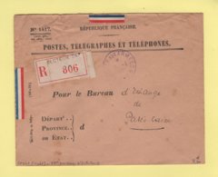 Poste Aux Armees 247 - 27e Division D Infanterie - 3-1-1939 - Destination Bureau D Echange Mandats Paris Caisse - Guerre De 1939-45