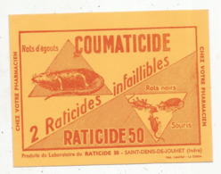 JC , Buvard , 2 Raticides Infaillibles ,COUMATICIDE , RATICIDE 50 , SAINT DENIS DE JOUHET ,Indre,frais Fr 1.55 E - Autres & Non Classés