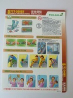 Taiwan Airlines EVA AIR B777-300ER Safety Information / Instructions Card  (#1) - Scheda Di Sicurezza