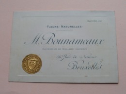 M. BOUNAMEAUX - 86 Rue De Namur BRUXELLES ( Succ. Jacqmin ) FLEURS ( Voir / Zie Photos ) ! - Visiting Cards
