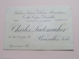Charles LADEMACHER - 19 Rue Zérézo BRUXELLES Nord ( MODES ) ( Voir / Zie Photos ) ! - Visiting Cards