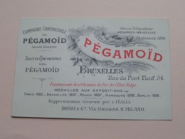 Pégamoïd ( PEGAMOÏD ) 54 Rue Du Pont Neuf BRUXELLES ( BOSSI Milano ) ( Voir / Zie Photos ) ! - Visiting Cards